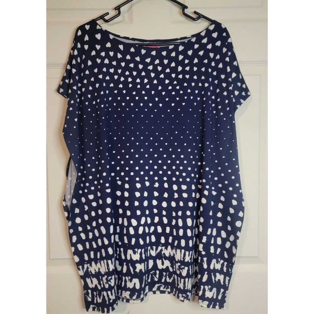 Sunny Leigh Large Blue Blouse With Hearts
